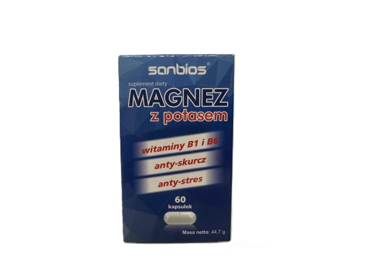 Sanbios Magnez Z Potasem 60 kapsułek